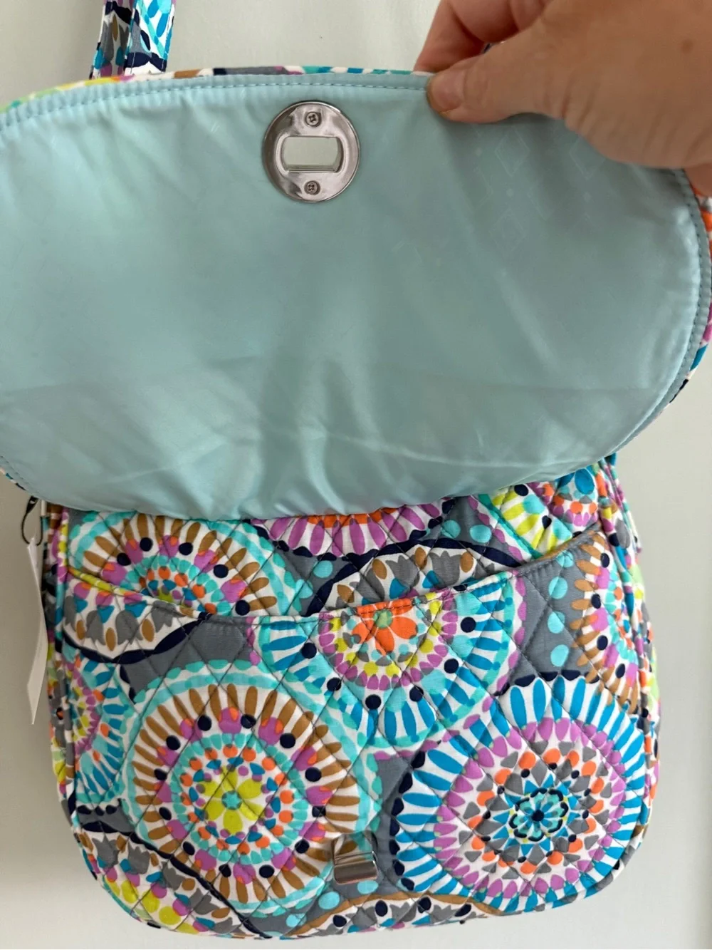 NWT Vera Bradley Multicolor Mosaic Quilted Saddle Crossbody Bag